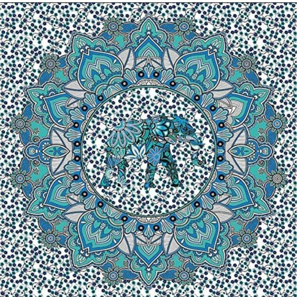 Indian Elephant Wall Hanging Tapestries Tablecloth Hippie Beach Throw Decor